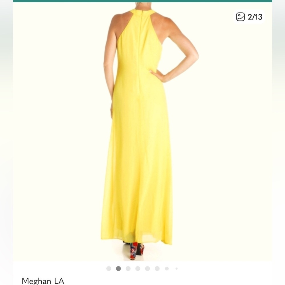 Meghan LA One Shoulder Yellow Dress - Picture 3 of 4